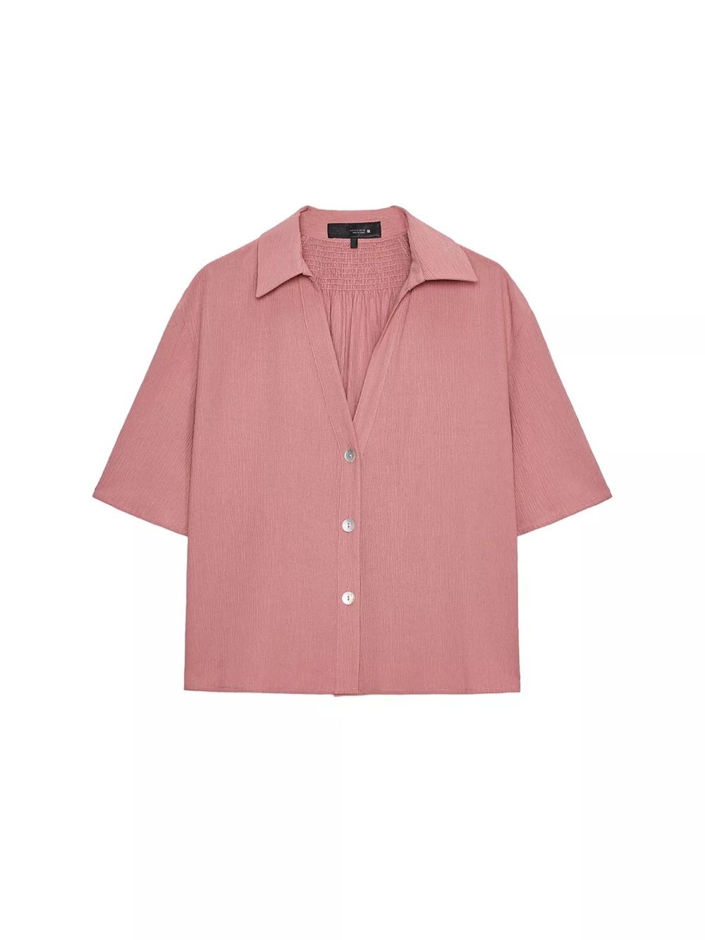 SET- Women’s Short-Sleeve Button-Up Shirt and Pants- Dusty Rose
